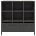 Buffet haut noir 101,5x39x103,5 cm acier