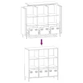 Buffet haut noir 101,5x39x103,5 cm acier