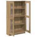 Buffet haut chêne artisanal 82,5x30,5x150 cm bois d'ingénierie