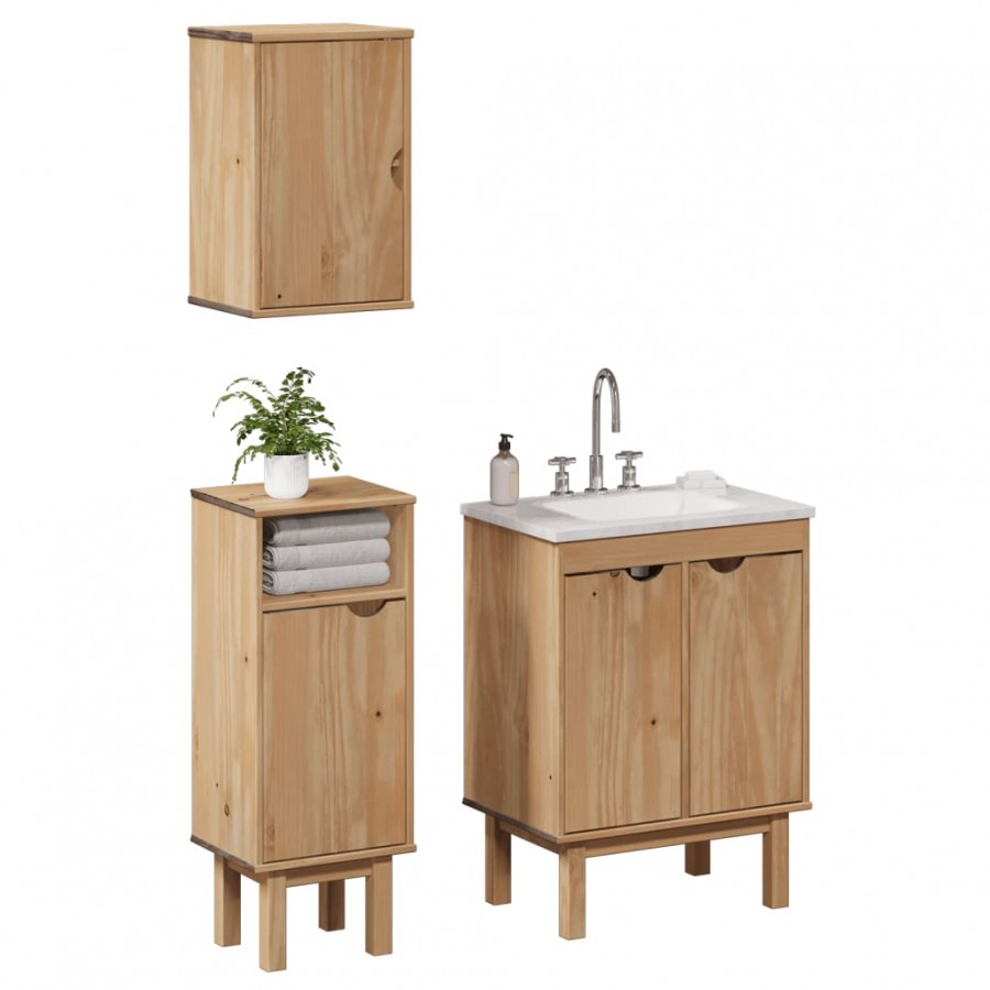 Ensemble de meubles salle de bain 3 pcs OTTA bois de pin massif