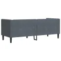 Canapé Chesterfield avec traversins 3 places gris foncé velours