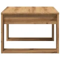 Table d'appoint chêne artisanal 50x50x35 cm bois d'ingénierie