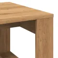 Table d'appoint chêne artisanal 50x50x35 cm bois d'ingénierie