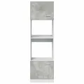 Armoire à micro-ondes Gris béton 60x57x207 cm Aggloméré