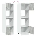 Armoire à micro-ondes Gris béton 60x57x207 cm Aggloméré