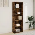 Bibliothèque chêne fumé 60x30x189 cm bois d'ingénierie