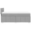 cadre de lit avec matelas gris clair 80x200 cm tissu