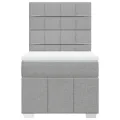cadre de lit avec matelas gris clair 80x200 cm tissu