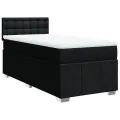 cadre de lit et matelas Noir 80x200 cm Tissu