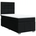 cadre de lit et matelas Noir 80x200 cm Tissu