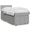 cadre de lit avec matelas gris clair 80x200 cm tissu
