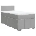 cadre de lit avec matelas gris clair 80x200 cm tissu