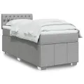 cadre de lit avec matelas gris clair 80x200 cm tissu