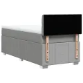cadre de lit avec matelas gris clair 80x200 cm tissu