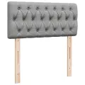 cadre de lit avec matelas gris clair 80x200 cm tissu