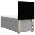cadre de lit avec matelas gris clair 80x200 cm tissu