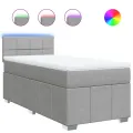 cadre de lit avec matelas gris clair 80x200 cm tissu