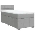 cadre de lit avec matelas gris clair 80x200 cm tissu