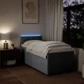 cadre de lit avec matelas gris clair 80x200 cm tissu
