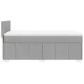 cadre de lit avec matelas gris clair 80x200 cm tissu