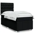 cadre de lit et matelas Noir 80x200 cm Tissu