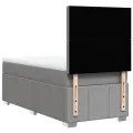 cadre de lit avec matelas Gris clair 90x200 cm Tissu