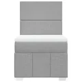 cadre de lit avec matelas Gris clair 90x200 cm Tissu