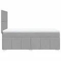 cadre de lit avec matelas Gris clair 90x200 cm Tissu