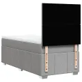 cadre de lit avec matelas Gris clair 90x200 cm Tissu