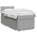 cadre de lit avec matelas Gris clair 90x200 cm Tissu