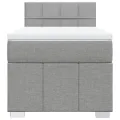 cadre de lit avec matelas Gris clair 90x200 cm Tissu