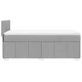 cadre de lit avec matelas Gris clair 90x200 cm Tissu