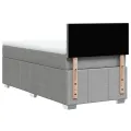 cadre de lit avec matelas Gris clair 90x200 cm Tissu