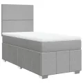 cadre de lit avec matelas Gris clair 90x200 cm Tissu
