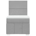 cadre de lit avec matelas Gris clair 90x200 cm Tissu