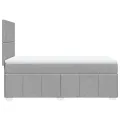 cadre de lit avec matelas Gris clair 90x200 cm Tissu