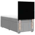 cadre de lit avec matelas Gris clair 90x200 cm Tissu
