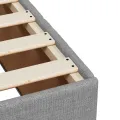 cadre de lit avec matelas Gris clair 90x200 cm Tissu