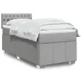 cadre de lit avec matelas Gris clair 90x200 cm Tissu
