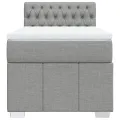 cadre de lit avec matelas Gris clair 90x200 cm Tissu