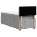 cadre de lit avec matelas Gris clair 90x200 cm Tissu