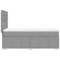 cadre de lit avec matelas Gris clair 90x200 cm Tissu