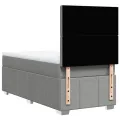 cadre de lit avec matelas Gris clair 90x200 cm Tissu