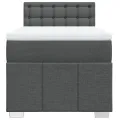 cadre de lit avec matelas Gris foncé 90x200 cm Tissu