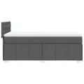 cadre de lit avec matelas Gris foncé 90x200 cm Tissu