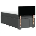 cadre de lit avec matelas Gris foncé 90x200 cm Tissu