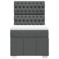 cadre de lit avec matelas Gris foncé 90x200 cm Tissu