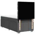 cadre de lit avec matelas Gris foncé 90x200 cm Tissu