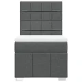 cadre de lit avec matelas Gris foncé 90x200 cm Tissu