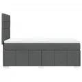 cadre de lit avec matelas Gris foncé 90x200 cm Tissu